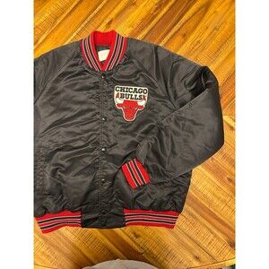 Chalk Line NBA Vintage Chicago Bulls Button Up Satin Jacket Size XL